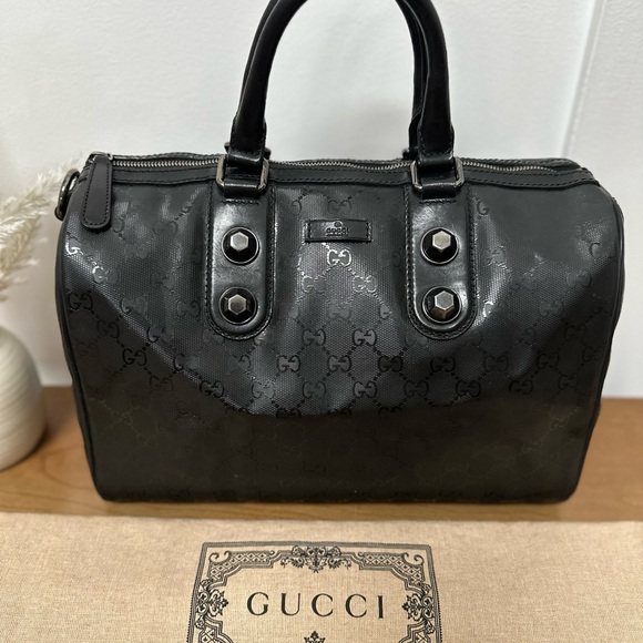 Gucci Imprime Monogram Medium Joy Stud Boston Black!!! - Picture 5 of 17